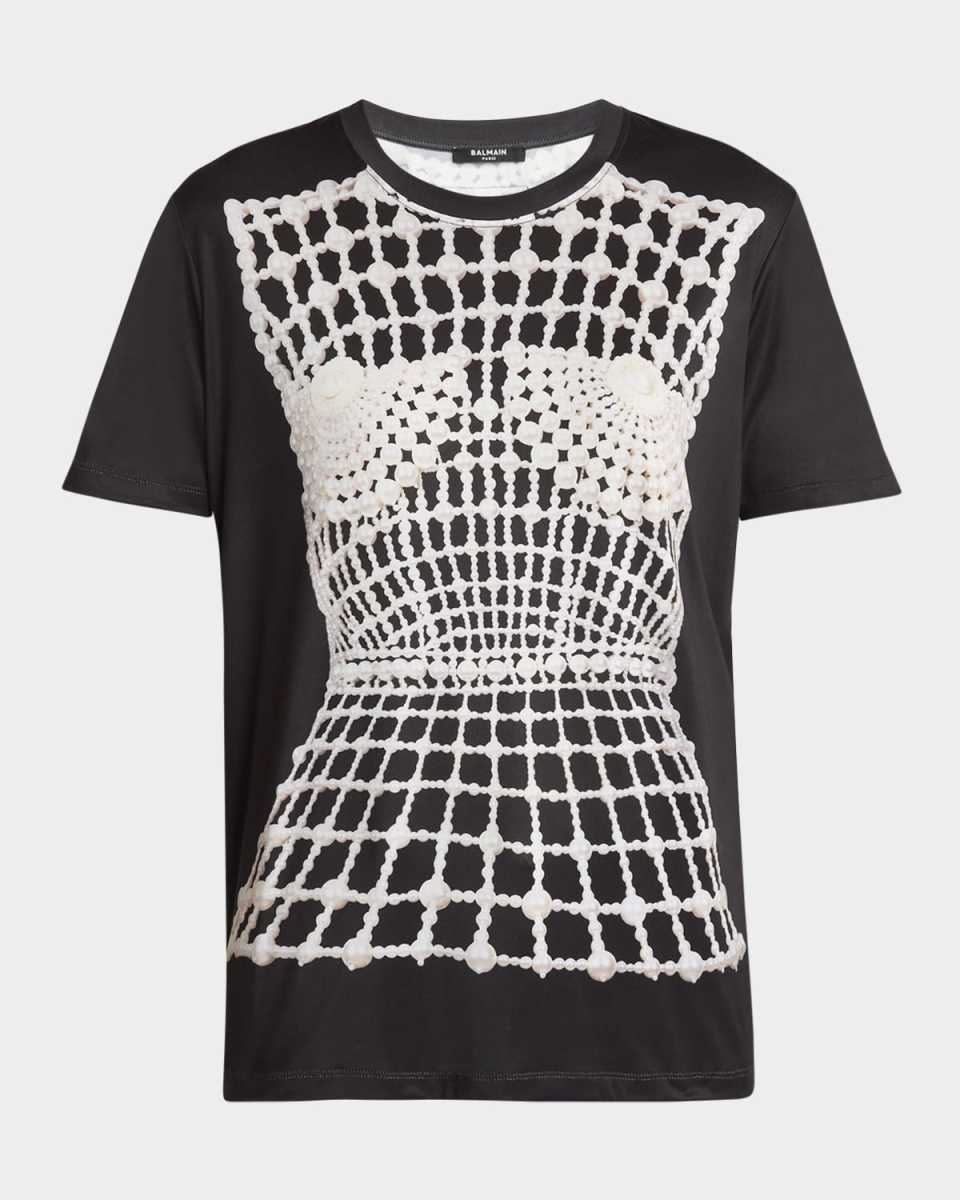 Pearl Trompe LOeil Corset T-Shhirt